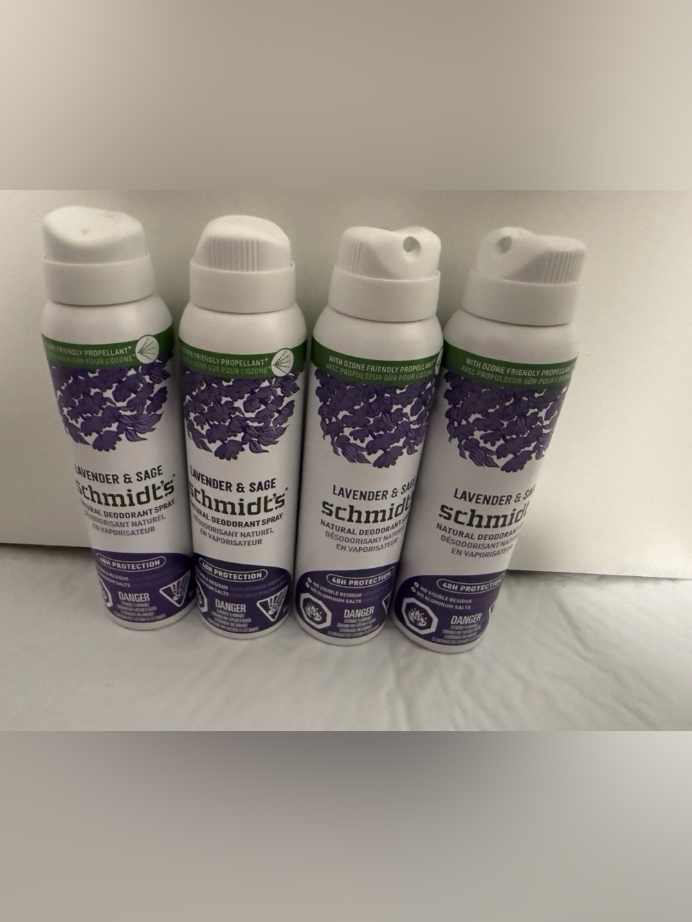 Schmidt’s Lavender & Sage Natural Deodorant. Pack of 4. New